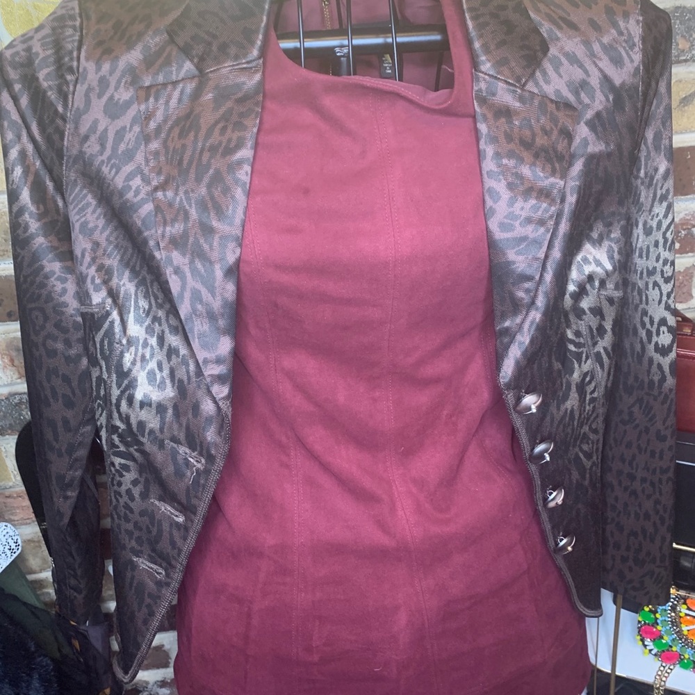 Animal print blazer